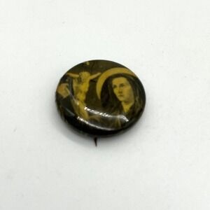 Vintage Religious Pin Jesus Christ Virgin Mary‎ Catholic Memorabilia